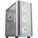 COOLER MASTER MASTERBOX 600 (White) ATX ARGB Mid Tower Tempered Glass Gaming Case, Front Performance MESH Panel w/ 4 ARGB Fans (3x140mm + 120mm), 2xUSB Type C & Back Connector Motherboard Support | MB600-WGNN-S00 | - CompuMe